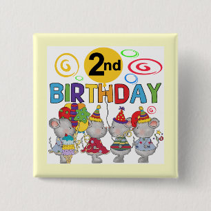 Badge Carré 5 Cm Mice 2e anniversaire T-shirts et cadeaux