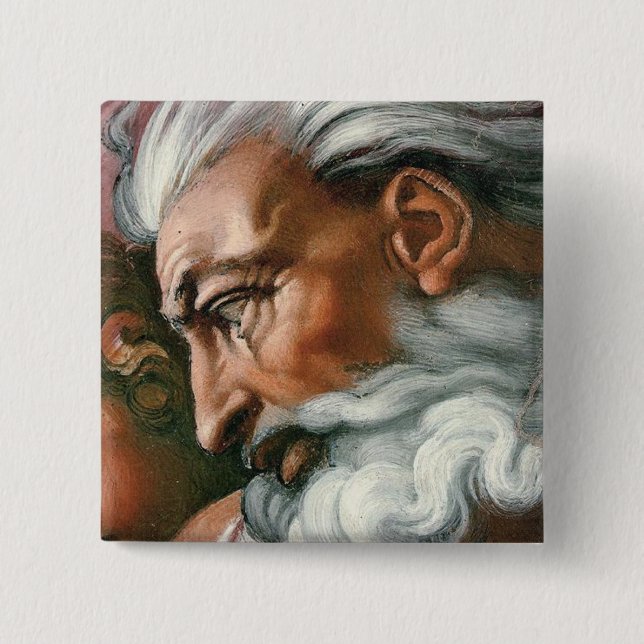Badge Carré 5 Cm Michelangelo Création Adam Dieu Art (Devant)