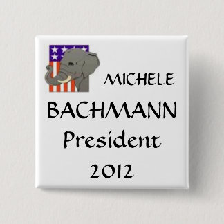 Badge Carré 5 Cm MICHELE, BACHMANN, président 2012