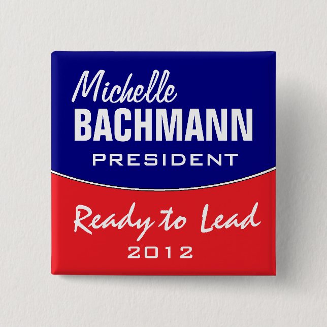 Badge Carré 5 Cm Michelle Bachmann 2012 (Devant)