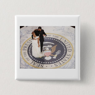 Badge Carré 5 Cm Michelle et Barack Obama