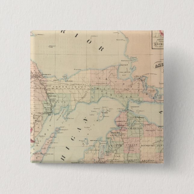 Badge Carré 5 Cm Michigan (Devant)