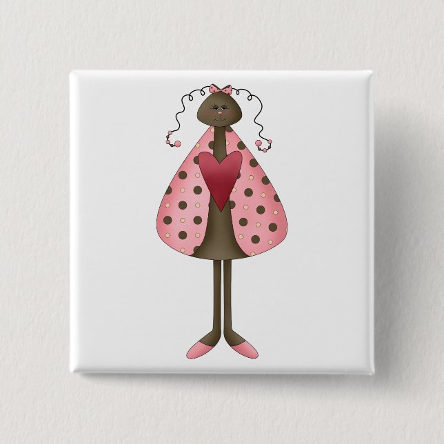 Badge Carré 5 Cm Mignon comme insecte · Poupée de coccinelle (Devant)