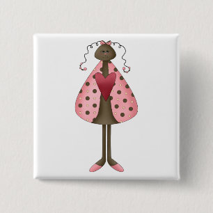 Badge Carré 5 Cm Mignon comme insecte · Poupée de coccinelle