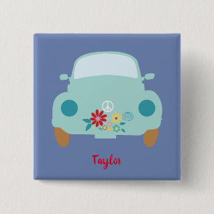 Badge Carré 5 Cm Mignonne hippie