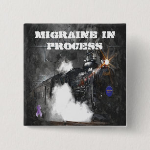 Badge Carré 5 Cm Migraine dans le bouton de processus