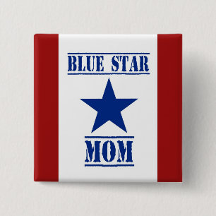 Badge Carré 5 Cm Militaires de maman d'étoile bleue