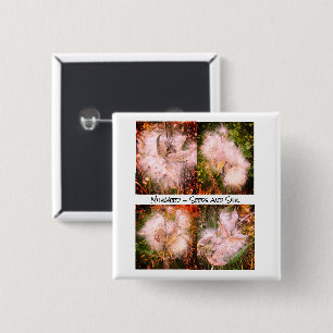 Badge Carré 5 Cm Milkweed   Sangria
