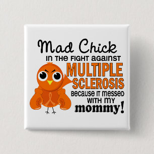 Badge Carré 5 Cm Milliseconde folle de sclérose en plaques de mama