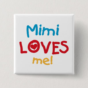 Badge Carré 5 Cm Mimi aime mes t-shirts et cadeaux
