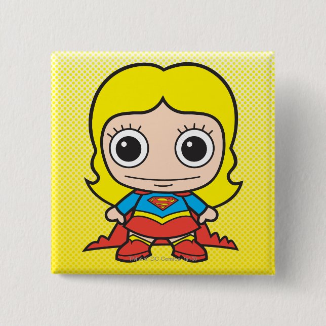 Badge Carré 5 Cm Mini Supergirl (Devant)