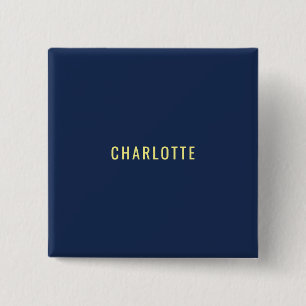 Badge Carré 5 Cm Minimaliste Classique Professionnel Nom de Couleur