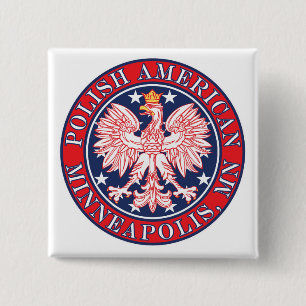 Badge Carré 5 Cm Minneapolis Minnesota polonais