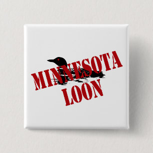 Badge Carré 5 Cm Minnesota Loon