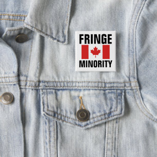 Badge Carré 5 Cm Minorité marginale avec drapeau du Canada