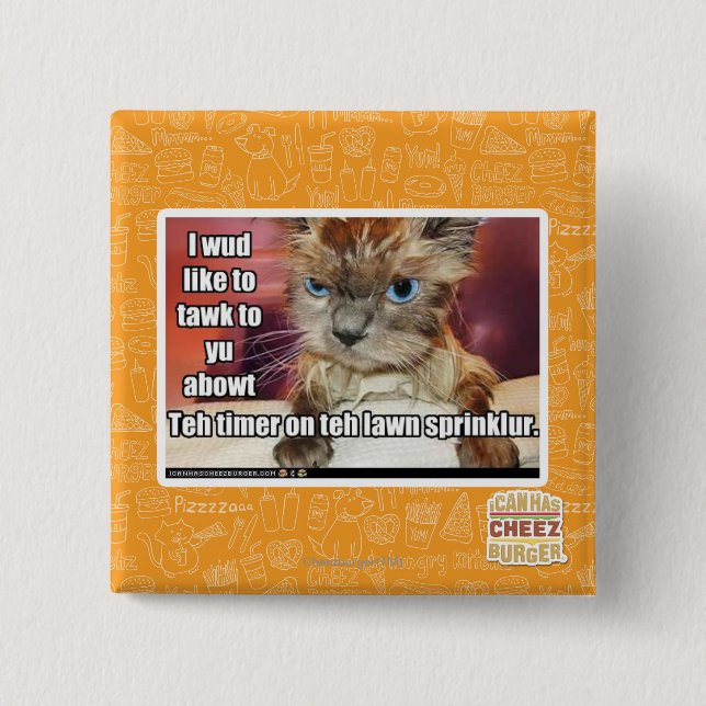 Badge Carré 5 Cm Minuterie de Sprinklur de pelouse (Devant)