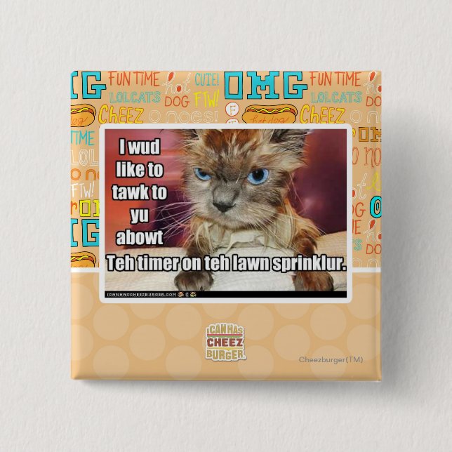 Badge Carré 5 Cm Minuterie de Sprinklur de pelouse (Devant)