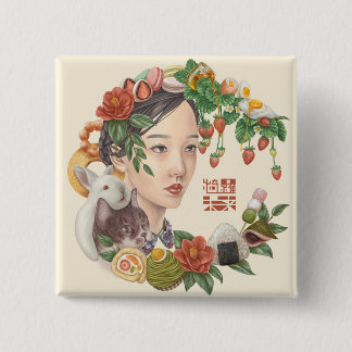 Badge Carré 5 Cm Mira Kira et amis