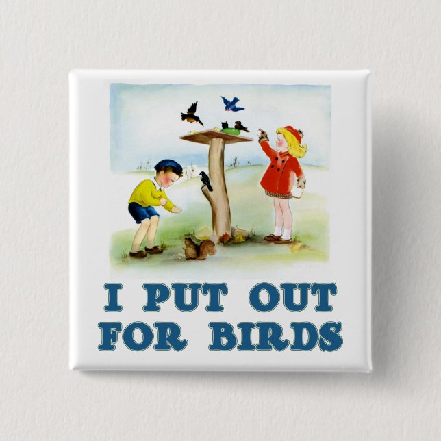 Badge Carré 5 Cm Mise en vente pour oiseaux (enfants) (Devant)