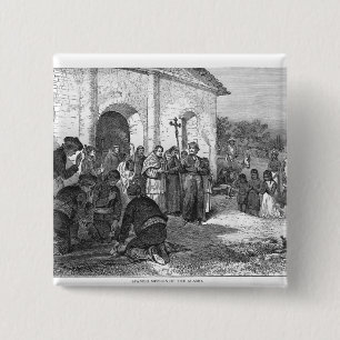 Badge Carré 5 Cm Mission espagnole d'Alamo