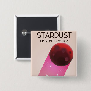 Badge Carré 5 Cm Mission Stardust vers la comète Wild 2