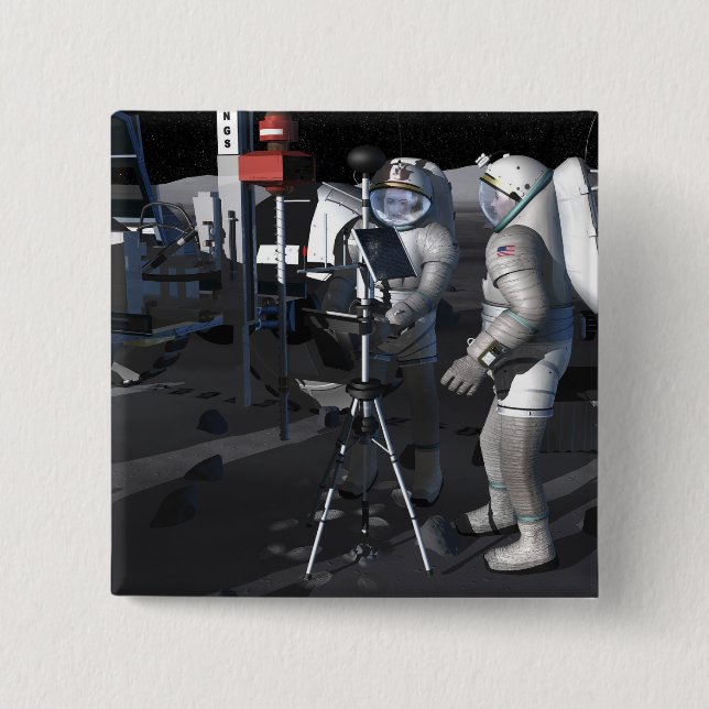 Badge Carré 5 Cm Missions d'exploration spatiale futures 5 (Devant)