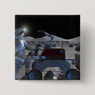 Badge Carré 5 Cm Missions d'exploration spatiale futures 7