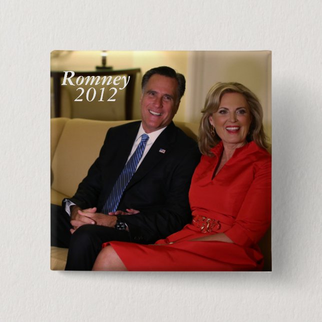 Badge Carré 5 Cm Mitt Romney pour le président ! (Devant)