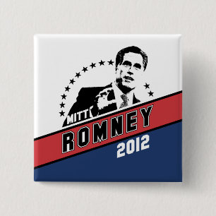 Badge Carré 5 Cm Mitt Romney pour le président 2012