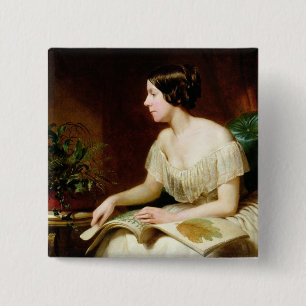 Badge Carré 5 Cm Mlle Anne Pratt, la botaniste célèbre