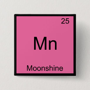 Badge Carré 5 Cm Mn - Moonshine Funny Chemistry Element Symbol Tee