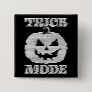 Badge Carré 5 Cm Mode Trick Citrouille Glitchy