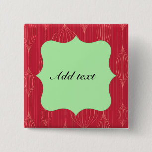 Badge Carré 5 Cm Modèle de cadre découpé de Noël rouge, personn