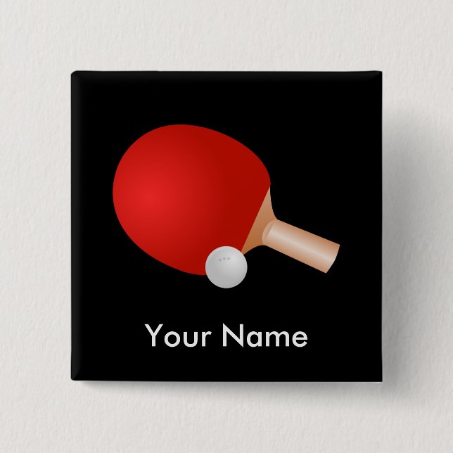 Badge Carré 5 Cm Modèle de tennis de table (Devant)