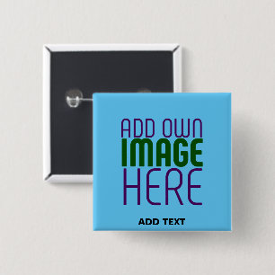 BADGE CARRÉ 5 CM MODÈLE DE TEXTE D'IMAGE BLEU SKY SWAG MODERNE MODI