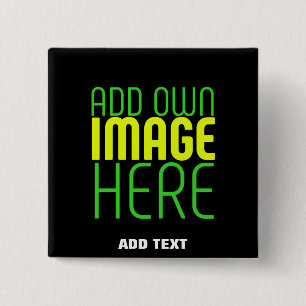 BADGE CARRÉ 5 CM MODÈLE DE TEXTE D'IMAGE NOIRE SIMPLE ET MODERNE