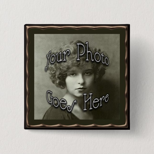 Badge Carré 5 Cm Modèle de trame métallique cuivre (Devant)