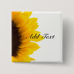 Badge Carré 5 Cm Modèle tournesol