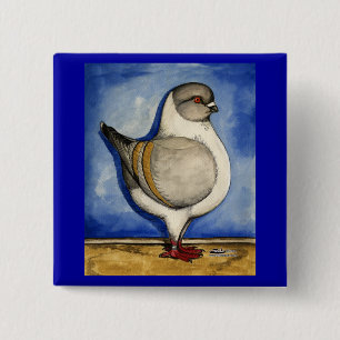 Badge Carré 5 Cm Modena Silver Gazzi Pigeon