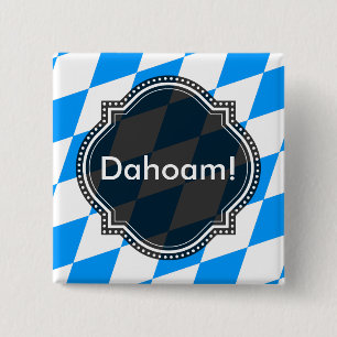 Badge Carré 5 Cm Moderne motif bavarois frais bleu blanc