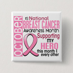 Badge Carré 5 Cm Mois de conscience de cancer du sein