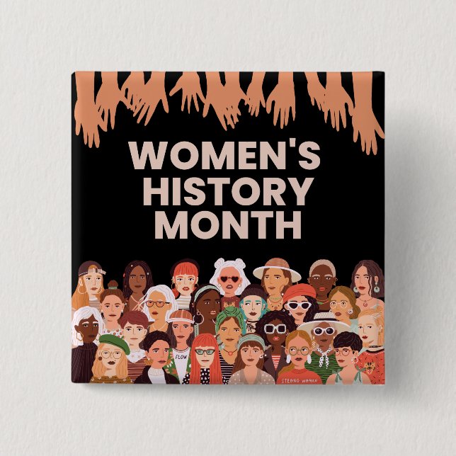 Badge Carré 5 Cm Mois de l'histoire des femmes (Devant)