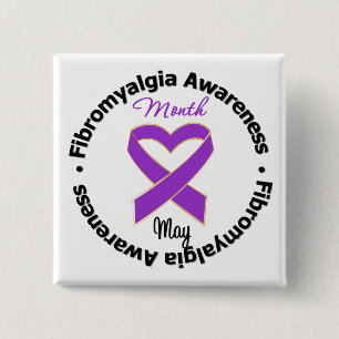 Badge Carré 5 Cm Mois de sensibilisation à la fibromyalgie