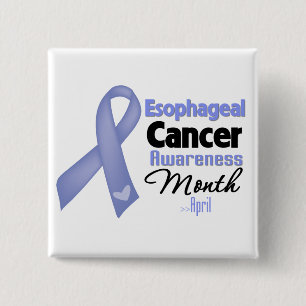 Badge Carré 5 Cm Mois de sensibilisation au cancer de l'oesophage