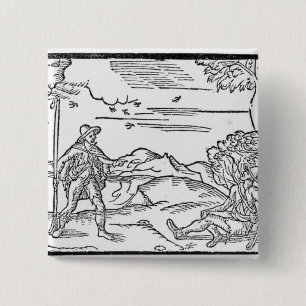 Badge Carré 5 Cm Mois de septembre 'le Shepheardes Calendar