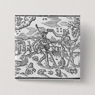 Badge Carré 5 Cm Mois de septembre 'le Shepheardes Calendar
