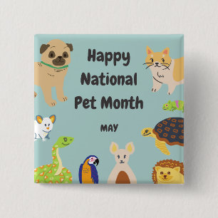 Badge Carré 5 Cm Mois national des animaux