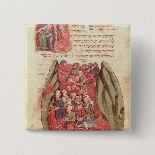 Badge Carré 5 Cm Moïse mène les enfants de l'Israël à travers