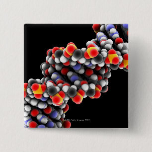 Badge Carré 5 Cm molécule d'ADN. Modèle moléculaire de l'ADN