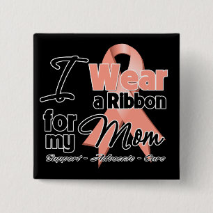 Badge Carré 5 Cm Mom - Uterine Cancer Ribbon